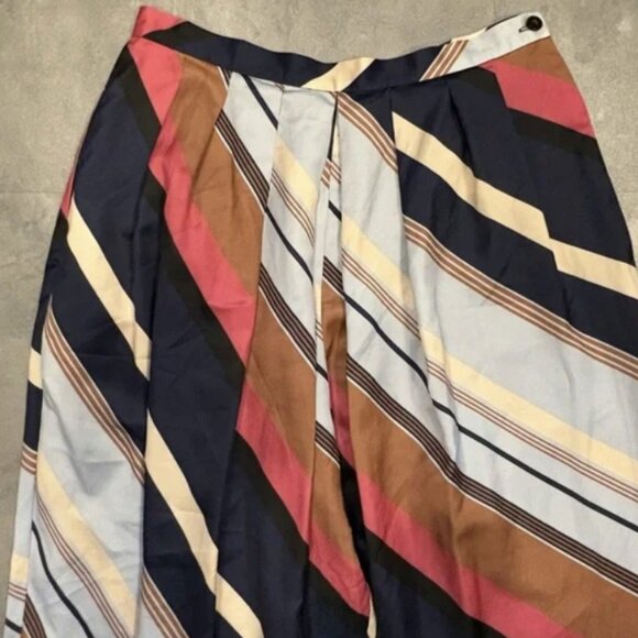 ANTHROPOLOGIE MAEVE Striped Satin Balloon Leg Pants Size 12 - Picture 11 of 13